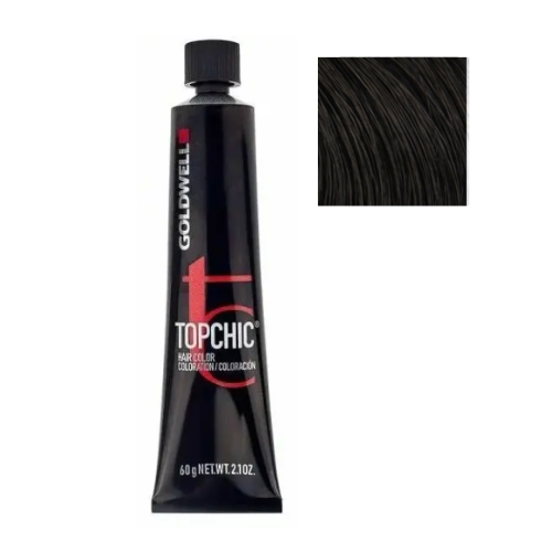 Стойкая профессиональная краска для волос - Goldwell Topchic Hair Color Coloration 5BP (жемчужный тёмный шоколад)